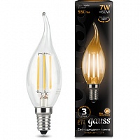 Лампа Gauss LED Filament Свеча на ветру E14 7W 550lm 2700К