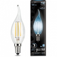 Лампа Gauss LED Filament Свеча на ветру E14 7W 580lm 4100К