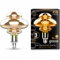 Лампа Gauss LED Vintage Filament Flexible BD160 8W E27 160x210 мм Gray 2400K