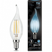 Лампа Gauss LED Filament Свеча на ветру E14 9W 710lm 4100K