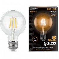 Лампа Gauss LED Filament G95 E27 6W 630lm 2700K