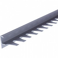 Профиль угловой внешний для кромки ступеней для плитки Лука 10 мм анодированный алюминий серебро 2.7 м