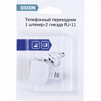 Переходник телефонный со штекера на 2 гнезда Oxion RJ-11