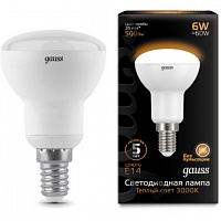 Лампа Gauss LED R50 E14 6W 500lm 3000K